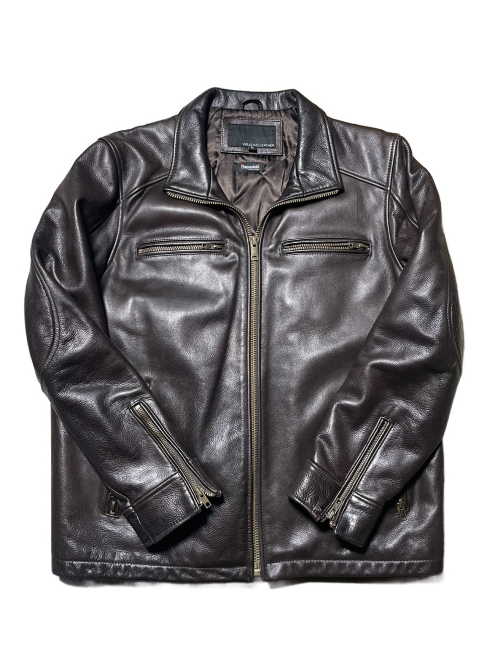 Wilsons Leather Men's Dark Brown Zip Front Jacket -Size XL - Picture 4 of 13